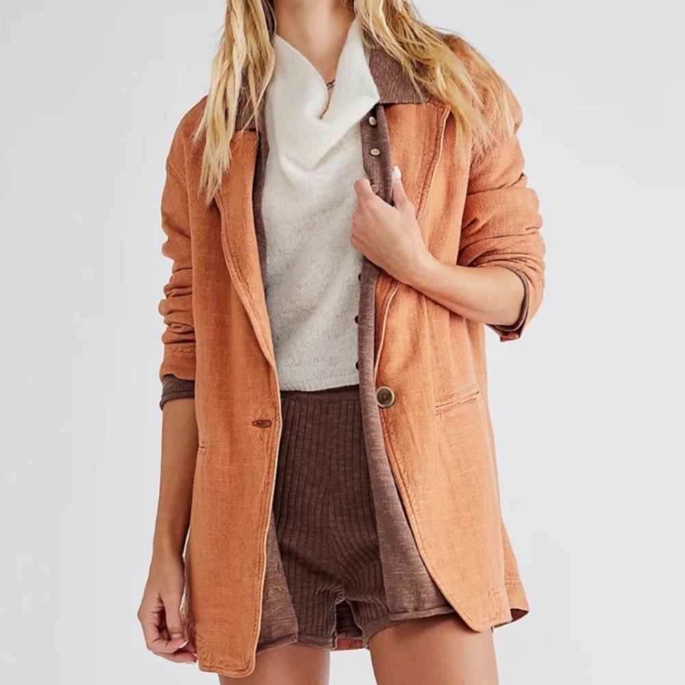 We The Free/Free People - Orange Beckett Boyfriend Blazer/Jacket - women’s Small